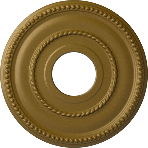 Ekena Millwork Valeriano Ceiling Medallion (Fits Canopies up to 6 1/4"), 12 1/8"OD x 3 5/8"ID x 3/4"P, Gold CM12VAGLS - main